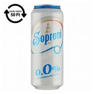 Alkoholmentes sör SOPRONI 0,0% 500 ml DRS