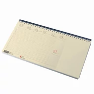 Asztali naptár kép nélküli REALSYSTEM fekvő sárga lapos blokktömbös kék 2026.