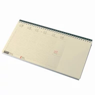 Asztali naptár kép nélküli REALSYSTEM fekvő sárga lapos blokktömbös zöld 2026.