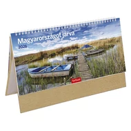 Asztali naptár képes TOPTIMER T056 álló fehér lapos Magyarországot járva bézs 2026.