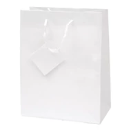 Dísztasak CREATIVE Special Simple M 18cm x 23cm x 10 cm egyszínű fehér zsinórfüles