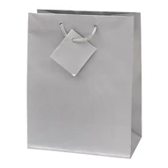 Dísztasak CREATIVE Special Simple S 11cm x 13cm x 6 cm egyszínű ezüst zsinórfüles