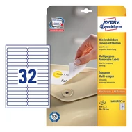 Etikett AVERY L6031REV-25 96x16,9 mm univerzális visszaszedhető fehér