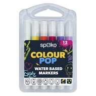Filctoll SPOKO Colour Pop háromszögletű vízbázisú 12 darabos