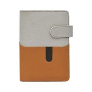 Gyűrűs kalendárium SATURNUS L229 sárga lapos szürke-barna műbőr 2026.