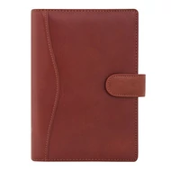 Gyűrűs kalendárium SATURNUS M212 sárga lapos barna marhabőr 2026.