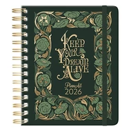 Határidőnapló PLANALL Midi B/6 heti spirálos keményfedelű gumis Green 2026.