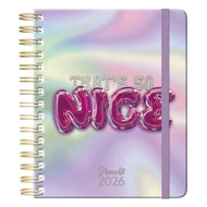 Határidőnapló PLANALL Midi B/6 heti spirálos keményfedelű gumis Nice 2026.