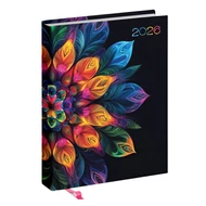 Határidőnapló REALSYSTEM Librobello "Hölgyeknek" B/6 napi fehér lapos 3D lakk+ élfestés Mandala 2026.