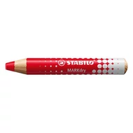 Jelölőceruza STABILO MARKdry fehér táblákhoz és flipchartpapírhoz vastag kerek heggyel piros