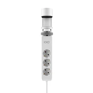 Kábel hosszabbító IOIO asztalhoz rögzíthető 3 aljzat 1,5m, 2xUSB-A, 1xUSB-C fehér