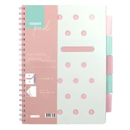 Spirálfüzet kockás STREET Pad A/4 100 lapos regiszteres pasztell rózsaszín