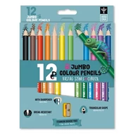 Színes ceruza ARS UNA háromszögletű vastag + hegyező 12 darabos