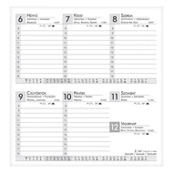 Zsebnaptár ALISCA Rebel varrott fekvő fehér lapos kék 2026.