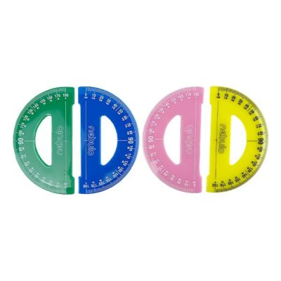 Szögmérő NEBULO 180 fokos 10 cm műanyag színes