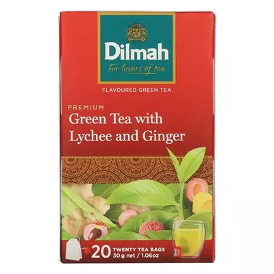 Zöld tea DILMAH Lychee & Ginger 20 filter/doboz