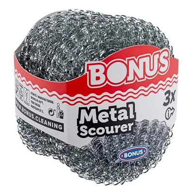 Edénysúroló BONUS fém dörzsi párna 8x8x1,4cm 3 darabos