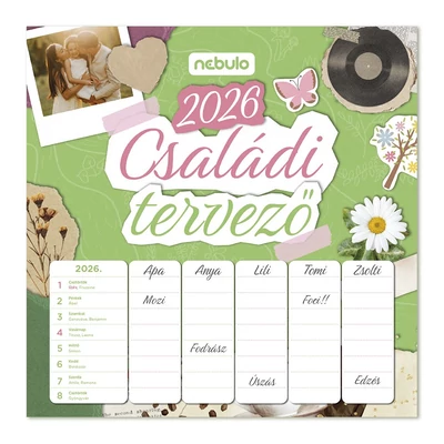 Falinaptár NEBULO 300x600mm álló Családi tervező 2026.