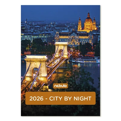 Falinaptár spirálozott NEBULO B/4 álló City by Night 2026.