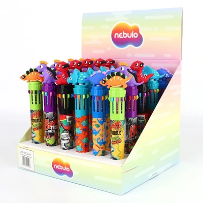 Golyóstoll NEBULO 0,7 mm 10 színű Baby dino