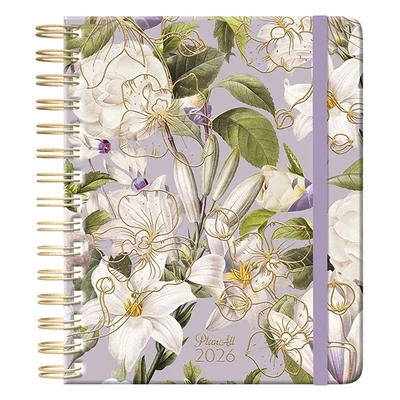 Határidőnapló PLANALL Classic B/5 heti spirálos keményfedelű gumis Lilly 2026.