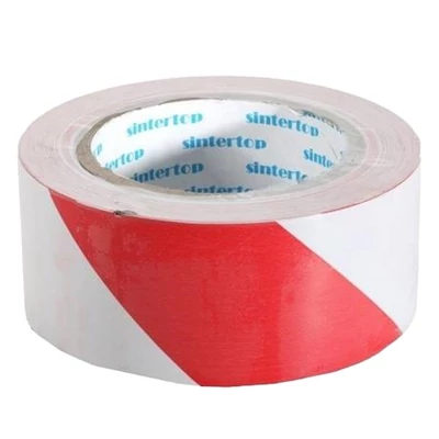 Jelzőszalag SINTERTOP 50 mm x 33 m öntapadós piros-fehér