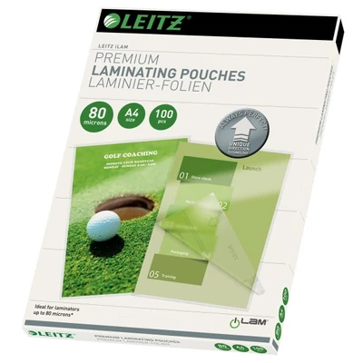 Lamináló fólia LEITZ A/4 80 mikron 100 íves fényes