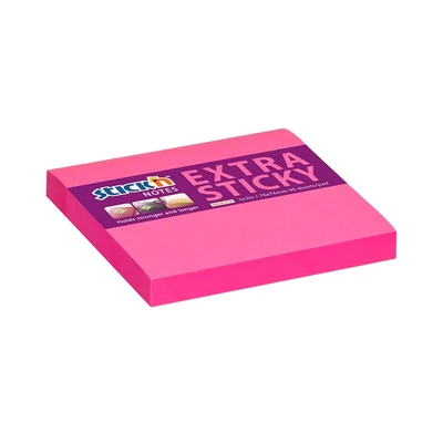 Öntapadós jegyzettömb STICK`N extra erős 76x76mm neon rózsaszín 90 lap