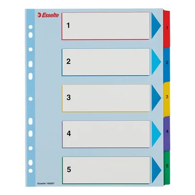 Regiszter ESSELTE A/4 maxi laminált karton újraírható 1-5