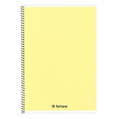 Spirálfüzet vonalas FORTUNA Monocolor A/4 70 lapos pasztell sárga