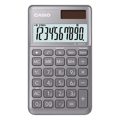 Számológép zseb CASIO SL 1000 SC 10 digit ezüst