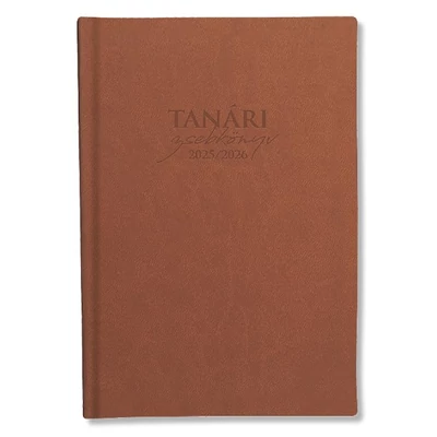 Tanári zsebkönyv PD CALENDAR műbőr A/5 heti barna 2025-2026