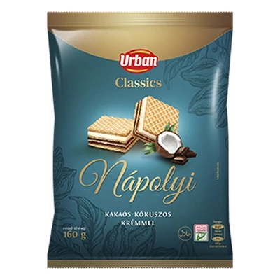Töltött ostya URBAN Classic kakaós-kókuszos 180 g