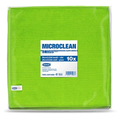 Törlőkendő mikroszálas BONUS microCLEAN HoReCa HACCP 40x40 cm zöld 10 darabos