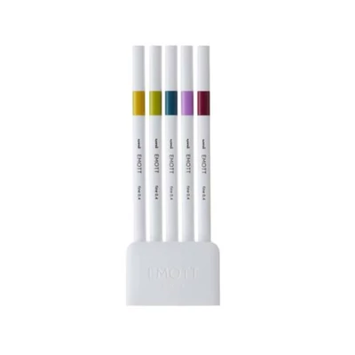 Tűfilc UNI EMOTT 5 darabos 0,4mm (szalmasárga, almazöld, kékeszöld, írisz lila, vörösbor)