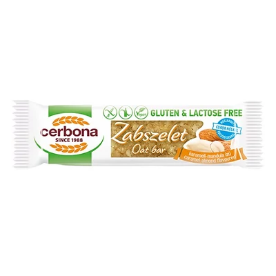 Zabszelet CERBONA étcsokoládés karamellás és mandulás gluténmentes 40 g