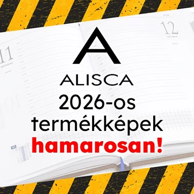 Zsebnaptár ALISCA Rebel varrott fekvő fehér lapos barna 2026.