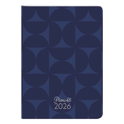 Zsebnaptár PLANALL B/6 heti álló fehér lapos aranyozott Blue 2026.